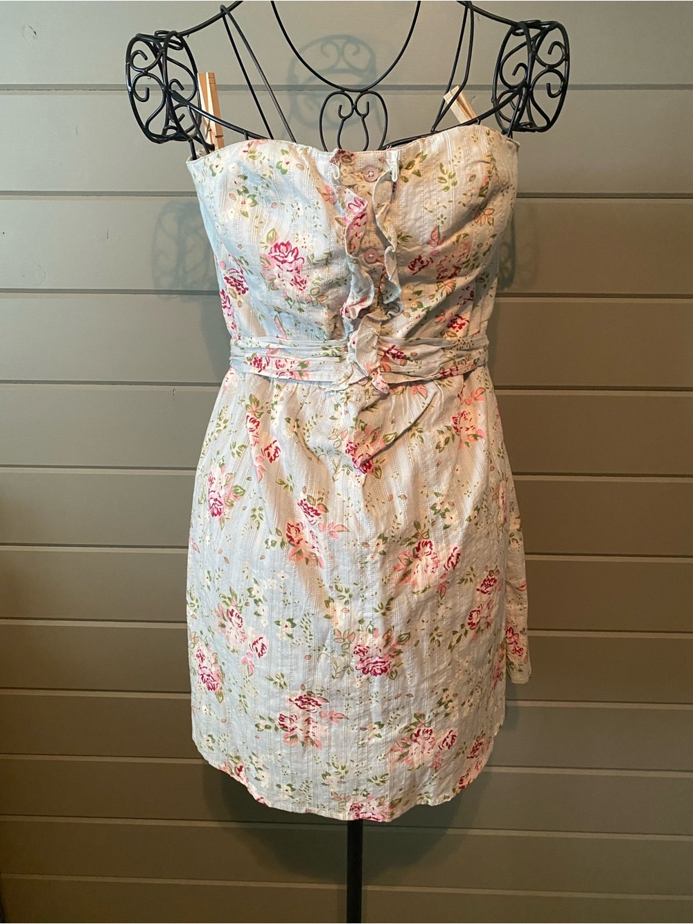 Charlotte Russe Light Blue Floral Ruffle Sundress